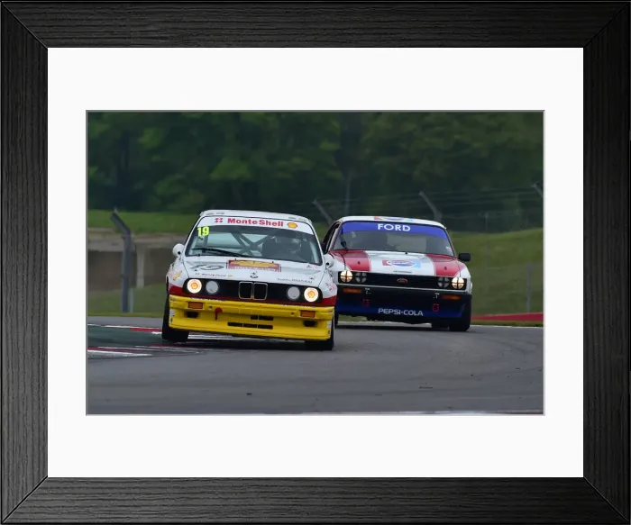 Framed Print : CM33 2183 Mark Smith, Arran Moulton-Smith, BMW E30 M3, Jonathan White, Ford Capri 3 litre S