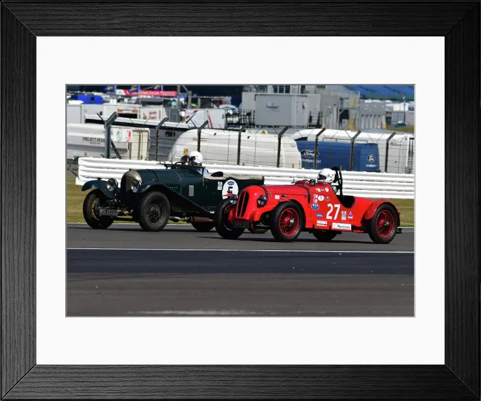 Framed Print : CJ11 8373 Peter Dubsky, Aston Martin 15:98 2 Seater, Simon Llewellyn, Bentley 3-4½ Litre