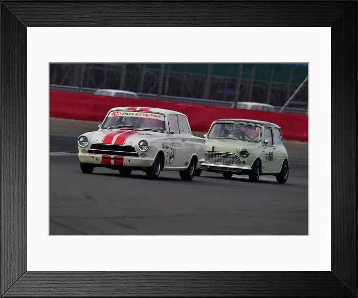 Framed Print : CJ12 0694 Shaun Balfe, Ford Lotus Cortina, Daniel Wheeler, Austin Mini Cooper S Framed Print : CJ12 0694 Shaun Balfe, Ford Lotus Cortina, Daniel Wheeler, Austin Mini Cooper S