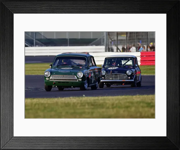 Framed Print : CJ12 0711 David Dickenson, Ford Lotus Cortina, Jeff Smith, Austin Mini Cooper S Framed Print : CJ12 0711 David Dickenson, Ford Lotus Cortina, Jeff Smith, Austin Mini Cooper S