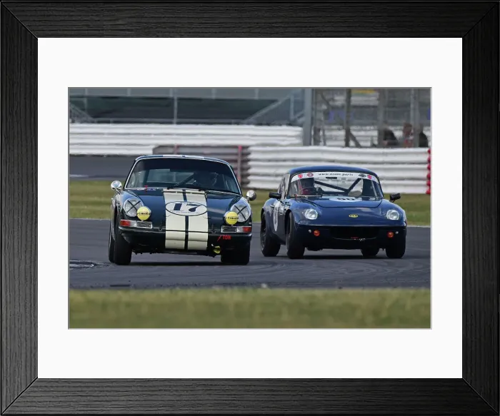 Framed Print : CJ11 9116 Dean Desantis, David Hinton, Porsche 911, Richard Bateman, Roger Barton, Lotus Elan S2