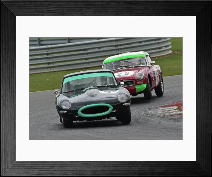 Framed Print : CM32 5801 Tom Andrew, Jaguar E-Type, Max Cawthorn, MG B Roadster