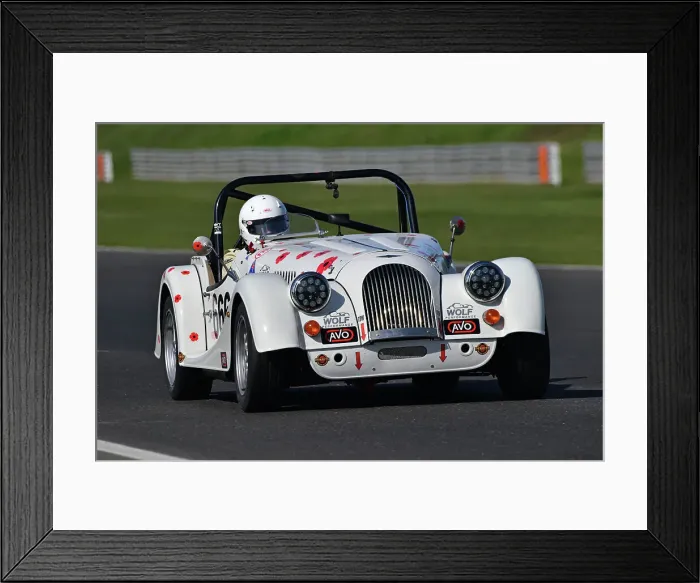 Framed Print : CJ10 4884 John Richards, Morgan Plus 4 Clubsport