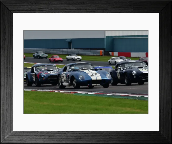Framed Print : CJ10 9755 Roy Alderslade, Andrew Jordan, Shelby Daytona Cobra Coupe, Chris Chiles Snr, Chris Chiles Jnr, Shelby Cobra