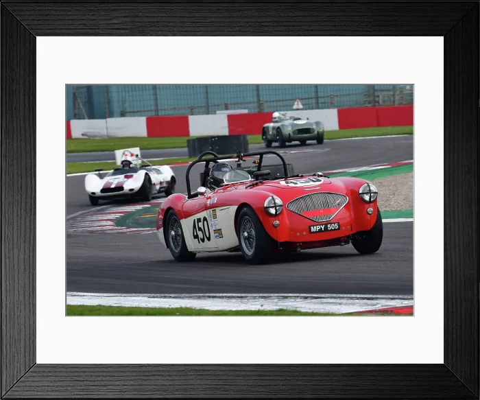 Framed Print : CJ10 9209 Paul Mortimer, Jonathan Mortimer, Austin Healey 100-4