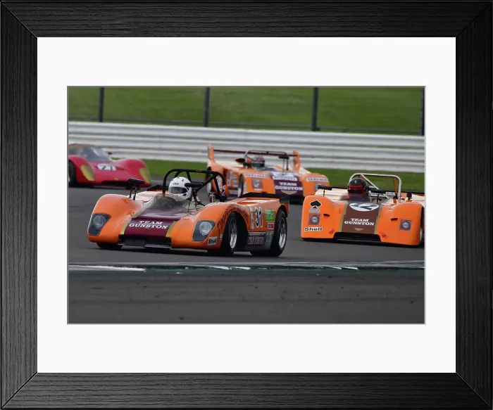 Framed Print : CJ11 0335 Gary Furst, Lola T212, Jamie Thwaites, Chevron B19 Framed Print : CJ11 0335 Gary Furst, Lola T212, Jamie Thwaites, Chevron B19