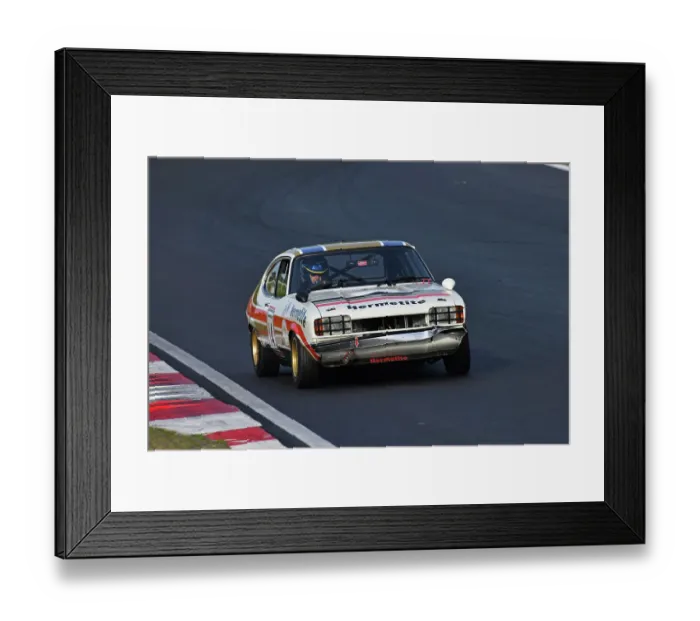 Framed Print : CJ12 9646 John Spiers, Nigel Greensall, Ford Capri Hermetite