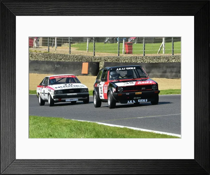 Framed Print : CM34 7953 Mark Wilson, Volkswagen Golf GTi Mk1, Matt Green, David Green, Toyota Corolla GT Coupe
