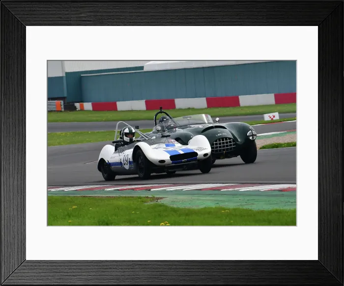 Framed Print : CJ12 7133 Florian Nicolai Brandt, Elva Mk V, Rick Willmott, Joe Willmott, Jaguar XK140 Gomm Special