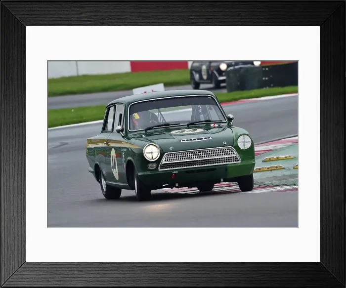 Framed Print : CM34 6954 David Dickenson, Lotus Ford Cortina Mk1