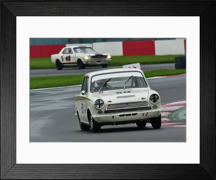 Framed Print : CM34 6990 John Ure, Nick Wigley, Lotus Ford Cortina Mk1