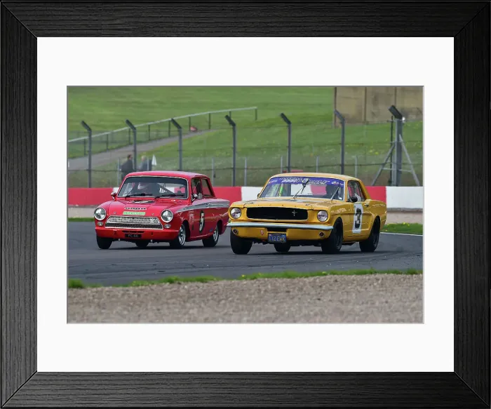 Framed Print : CM34 6116 Peter Hallford, Ford Mustang, Pete Chambers, Lotus Ford Cortina Mk1 Framed Print : CM34 6116 Peter Hallford, Ford Mustang, Pete Chambers, Lotus Ford Cortina Mk1