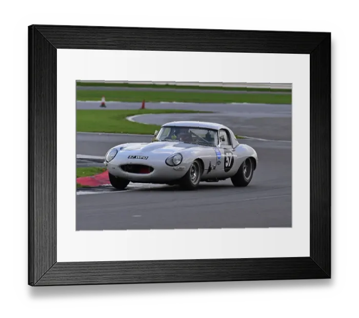 Framed Print : CM34 3986 Jonathan Mitchell, Jaguar E-Type semi-lightweight