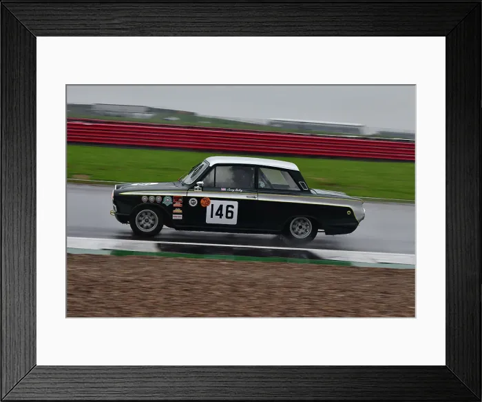 Framed Print : CJ12 3837 Jerry Bailey, Lotus Ford Cortina Mk1