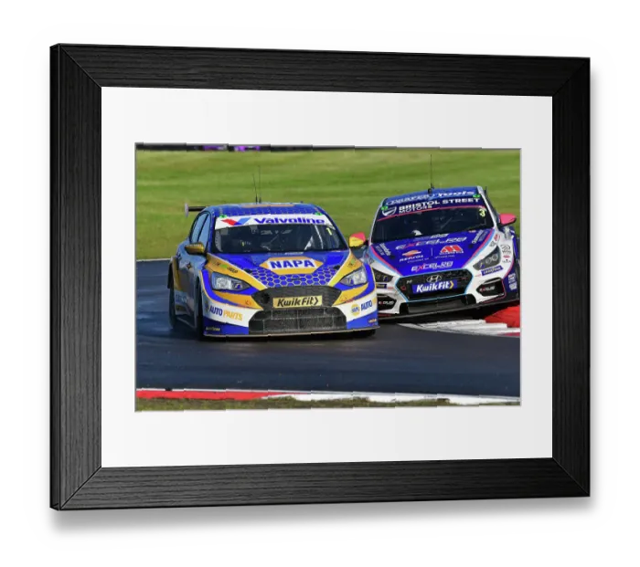 Framed Print : CJ14 0122 Ash Sutton, Ford Focus ST, NAPA Racing UK, Tom Chilton, Hyundai i30N, Team Bristol Street Motors Framed Print : CJ14 0122 Ash Sutton, Ford Focus ST, NAPA Racing UK, Tom Chilton, Hyundai i30N, Team Bristol Street Motors