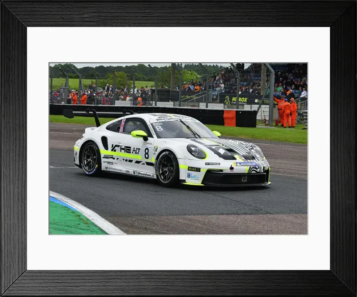 Framed Print : CJ14 0407 Hugo Ellis, Team Parker Racing, Porsche 911 GT3 Cup