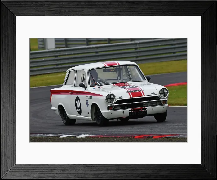 Framed Print : CJ14 2214 Nick Jarvis, Scott Malvern, Lotus Ford Cortina Mk1