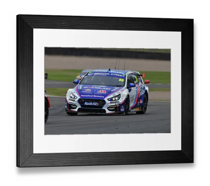 Framed Print : CJ14 6119 Tom Ingram, Hyundai i30N, Team Bristol Street Motors