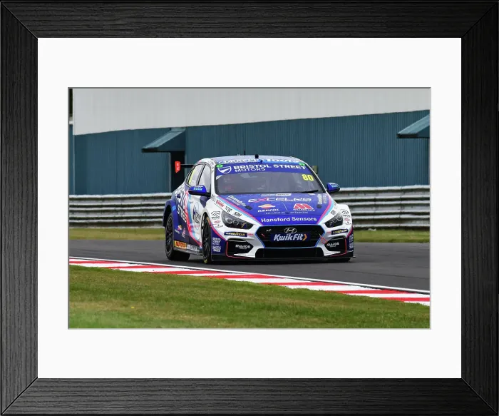 Framed Print : CJ14 6459 Tom Ingram, Hyundai i30N, Team Bristol Street Motors
