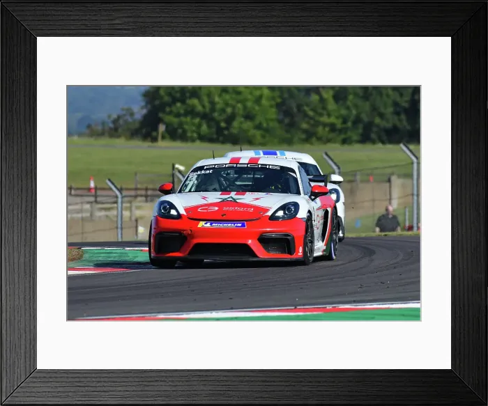 Framed Print : CJ14 5854 Karim Sekkat, Porsche 718 Cayman GT4 Clubsport, Breakell Racing