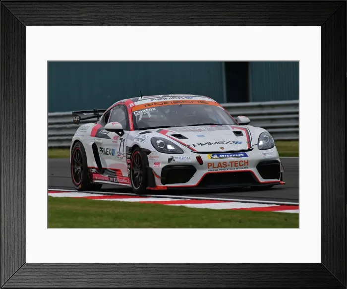 Framed Print : CJ14 6750 Max Coates, Porsche 718 Cayman GT4 RS Clubsport, Team Omologato with Graves Motorsport