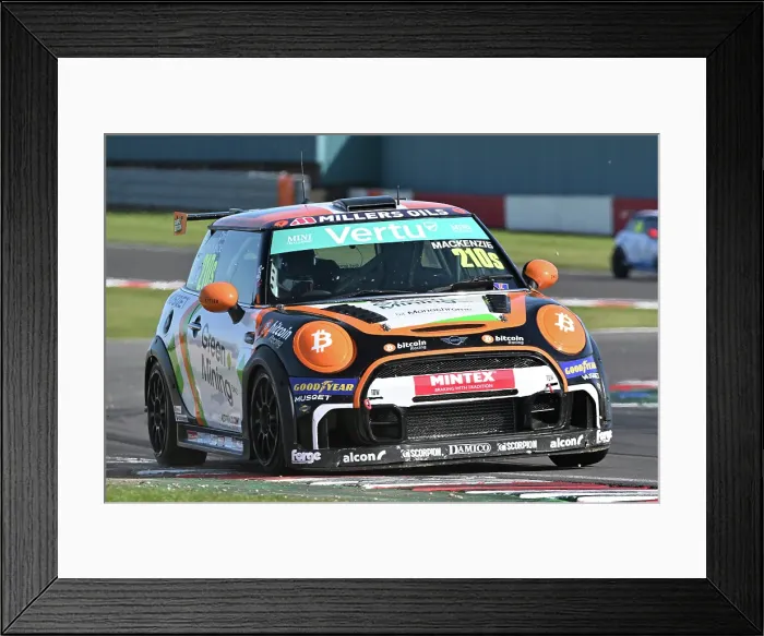 Framed Print : CZ2_2510 Chris MacKenzie, MINI JCW Sport, Bitcoin Racing.jpg