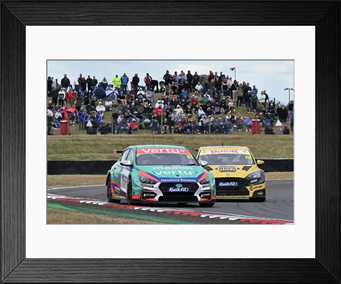 Framed Print : CZ2_6111 Tom Ingram, Hyundai i30N, Team Vertu, Ashley Sutton, Ford Focus ST, NAPA Racing UK.jpg