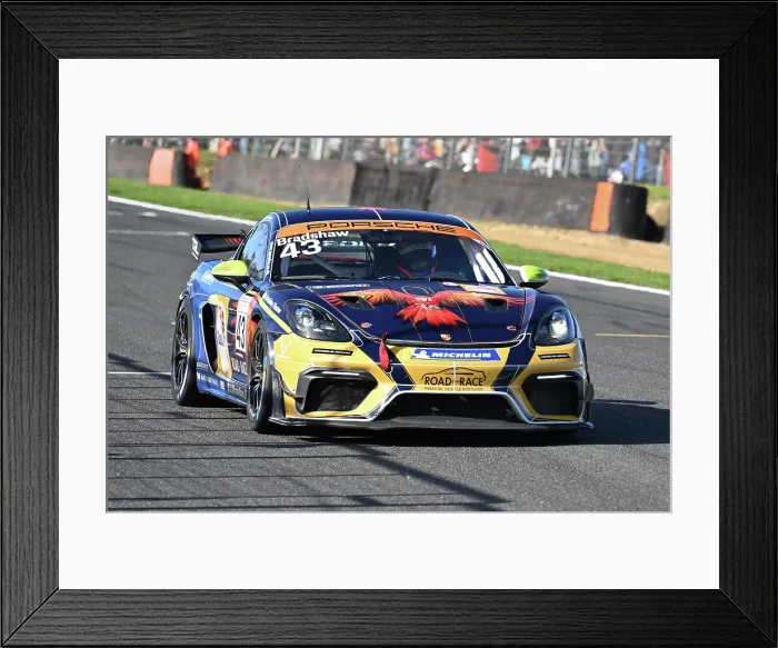 Framed Print : CZ5_0981 Tom Bradshaw, Toro Verde GT, Porsche 718 Cayman GT4 RS Clubsport.jpg