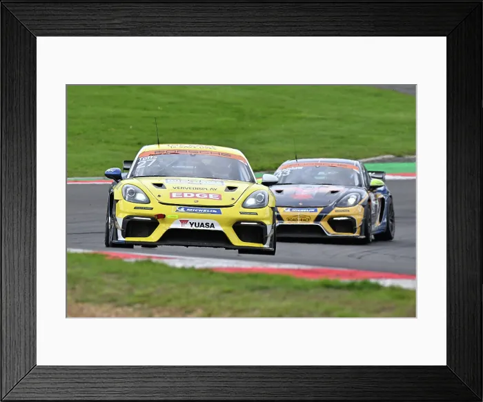 Framed Print : CZ5_2020 Jacob Tofts, Duckhams Yuasa Racing by Graves Motorsport, Porsche 718 Cayman GT4 RS Clubsport.jpg