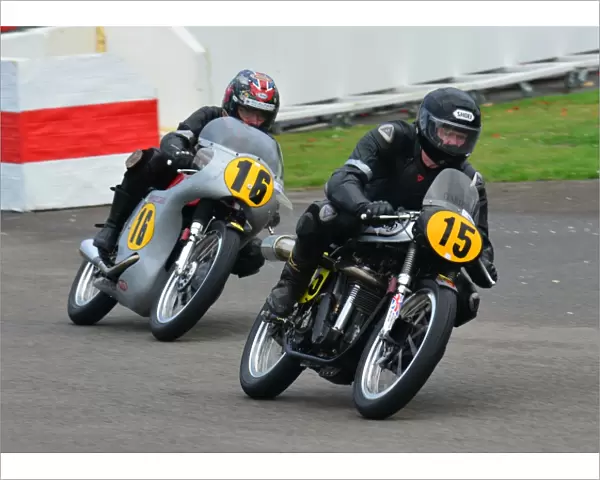 Keith Bush, Tommy Hill, Norton Manx 500 Goodwood Revival 2013