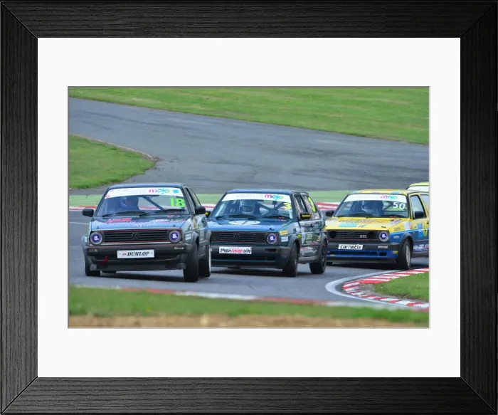 Framed Print : CJ4 5621 Simon Tomlinson, Tim Cox, Paul Cowland, Mk2 Golf GTi