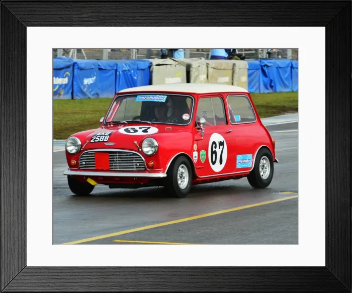 Framed Print : CJ3 1097 Pete Morgan, Austin Mini, AKB 258 B