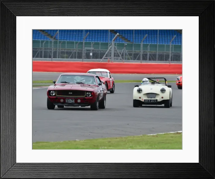 Framed Print : CJ3 6533 Nick Savage, Chevrolet Camaro, Richard Owen, Triumph TR2, RYY