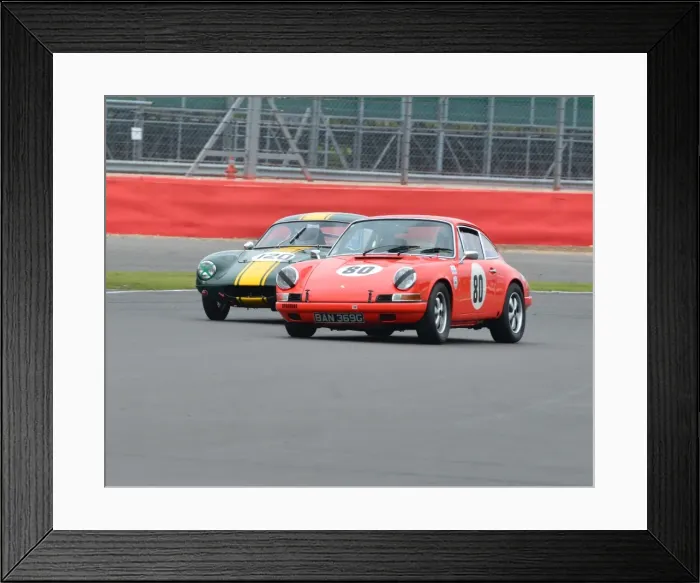 Framed Print : CJ3 6555 John Shaw, Porsche 911, Mike Freeman, Lotus Elite