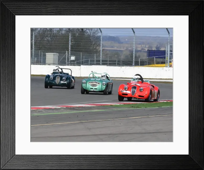 Framed Print : Chris Keith-Lucas, Jaguar XK 120, THS 120, Martyn Corfield, Austin Healey 100  /  4, ONX 392, Andrew Moore, Jaguar XK 120, 958 XUC