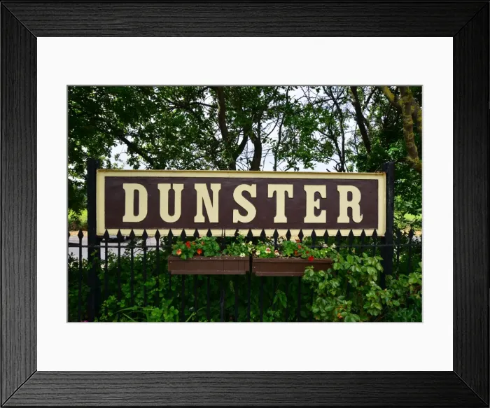 Framed Print : CJ3 8227 Dunster Station Sign Framed Print : CJ3 8227 Dunster Station Sign