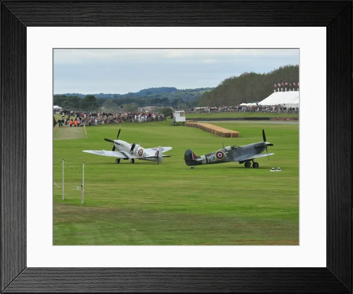 Framed Print : CJ1 9065 Spitfires AB910 and MK 356 Framed Print : CJ1 9065 Spitfires AB910 and MK 356