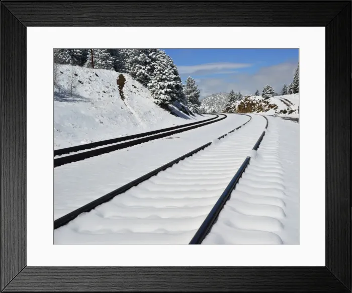 Framed Print : CJ3 3120 Rail tracks in the snow Framed Print : CJ3 3120 Rail tracks in the snow