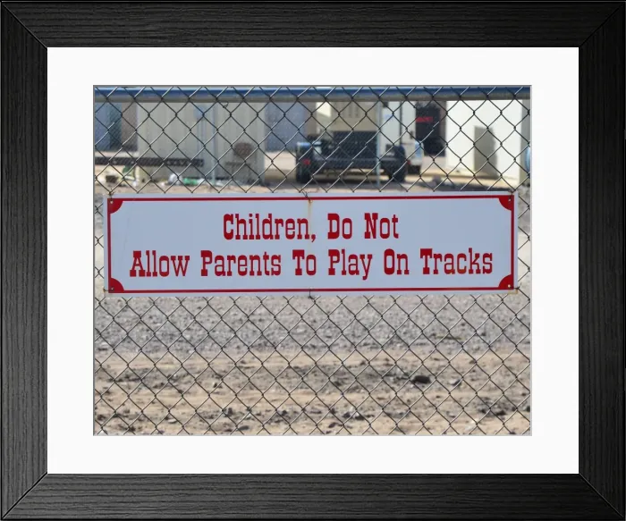 Framed Print : CJ3 3674 Warning sign Framed Print : CJ3 3674 Warning sign