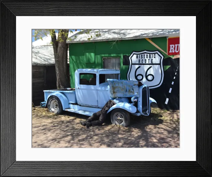 Framed Print : CJ3 4047 Blue Pick-up truck Framed Print : CJ3 4047 Blue Pick-up truck