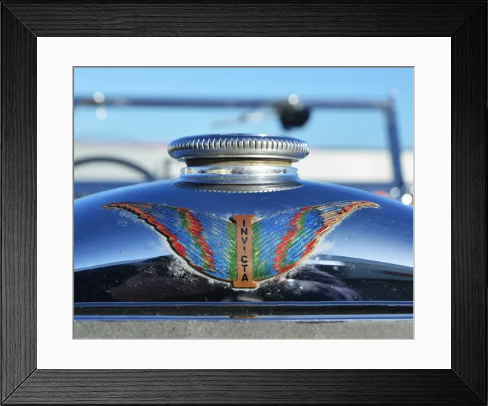 Framed Print : CJ5 3340 Invicta car, car badge