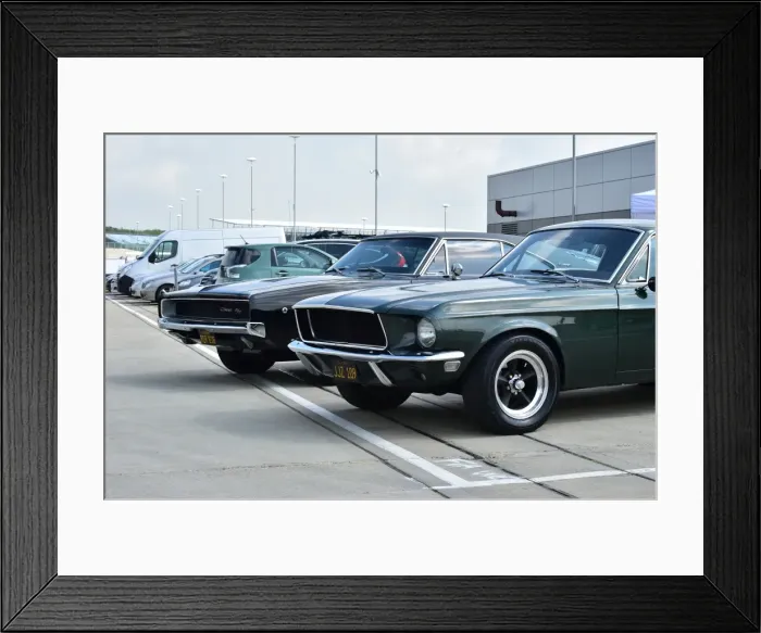 Framed Print : CM1 9899 Ford Mustang, Dodge Charger R-T Framed Print : CM1 9899 Ford Mustang, Dodge Charger R-T