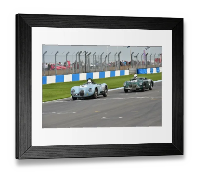 Framed Print : Simon Butler, Jonathan Crouch, Jaguar C-Type, 367 GMO, Jonathan Turner, Austin Healey Special Test Car, FHH 534, RAC Woodcote Trophy, Donington Historic Festival 2014 Framed Print : Simon Butler, Jonathan Crouch, Jaguar C-Type, 367 GMO, Jonathan Turner, Austin Healey Special Test Car, FHH 534, RAC Woodcote Trophy, Donington Historic Festival 2014