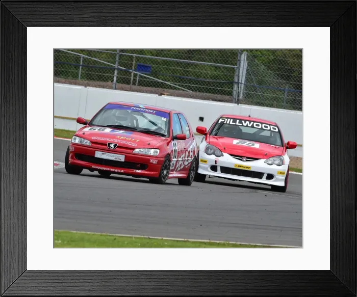Framed Print : CM2 2782 David Roberts, Shah Irani, Peugeot 306, Nigel Ainge, Honda Integra DC5