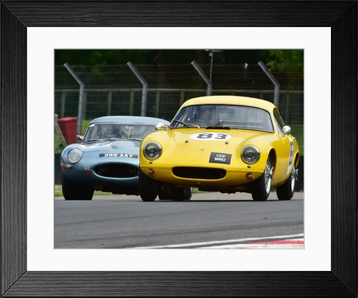 Framed Print : Gideon Hudson, Josh Sadler, Lotus Elite, 132 NNU, Michael Gray, Kallum Gray, Jaguar E-Type, 395 aY, Classic K Series CSCC Championships Brands Hatch 31st May 2014 Framed Print : Gideon Hudson, Josh Sadler, Lotus Elite, 132 NNU, Michael Gray, Kallum Gray, Jaguar E-Type, 395 aY, Classic K Series CSCC Championships Brands Hatch 31st May 2014