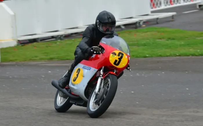 Rights Managed : Brian Richards, Gordon Russell, MV Agusta 500 / 3, Goodwood Revival 2013 Rights Managed : Brian Richards, Gordon Russell, MV Agusta 500 / 3, Goodwood Revival 2013
