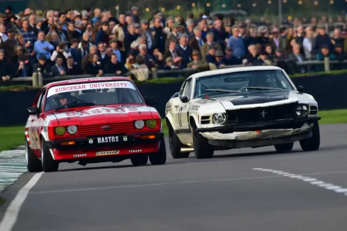 Rights Managed : CJ10 0702 Richard Meins, Ford Capri III 3 litre S, Fred Shepherd, Ford Mustang Boss 302