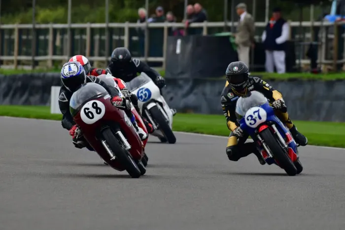 Rights Managed : CJ10 1185 Michael Russell, Norton Manx Atlas, James Hillier, Yamaha TZ350G