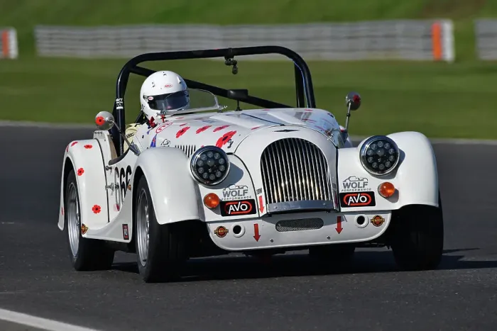 Framed Print : CJ10 4884 John Richards, Morgan Plus 4 Clubsport