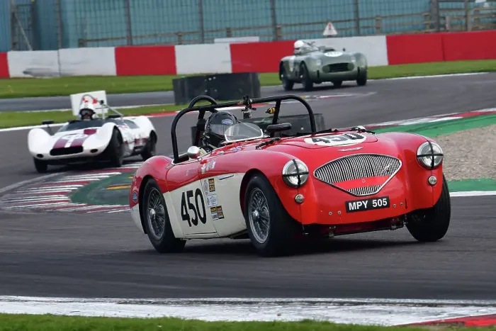 Framed Print : CJ10 9209 Paul Mortimer, Jonathan Mortimer, Austin Healey 100-4
